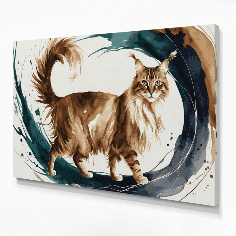 Cats Somali, art mural sur toile blanche, H 11 po x l 14 po