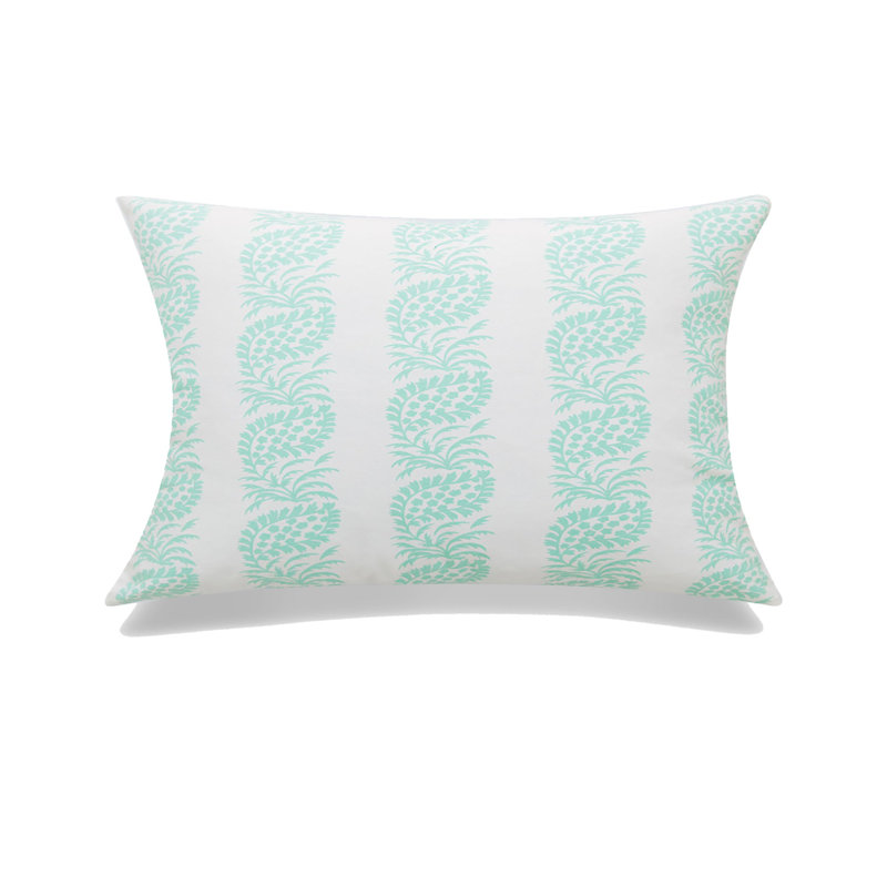 Coussin en coton Block Block, Bleu, H 14 po x l 20 po, Plumes