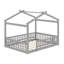 Structure de lit en bois avec clôture-1053917442