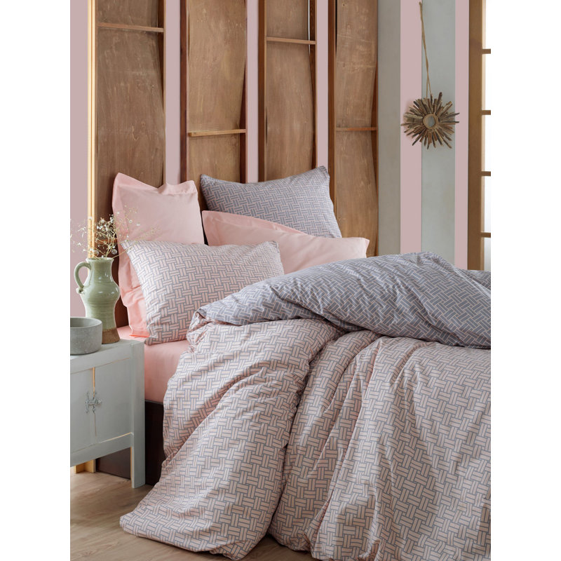 Cotton Plaid Duvet Cover, 87" x 87" Duvet Cover + 1 Body Pillow Pillowcase