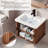 24.13" Wall Mounted Single Bathroom Vanity Set With Sink Top, Faucet And Fluted Design Cabinet-204588208