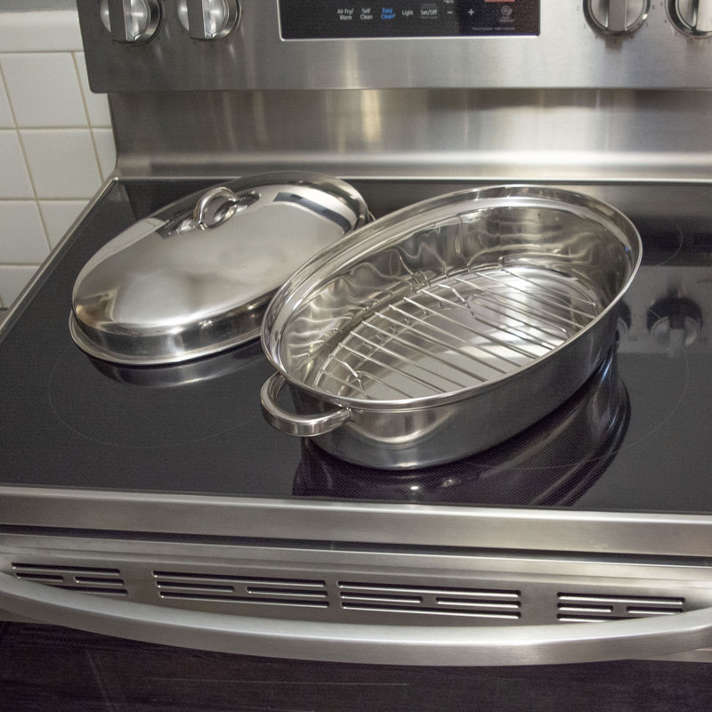 Stainless Steel Oval and Rectangular Roasting Set with Lids