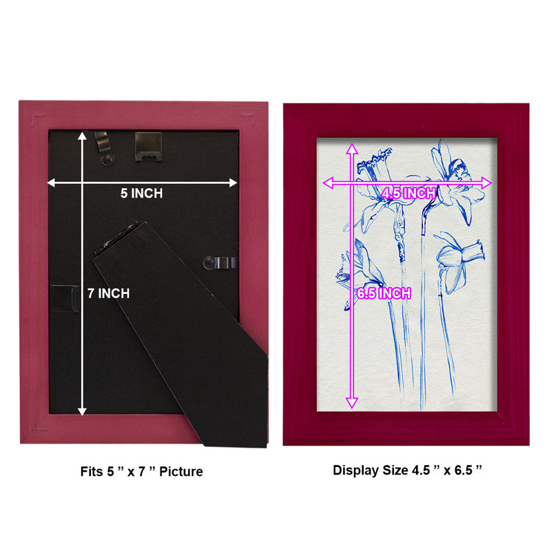 Inky Daffodils II - Impression encadrée avec verre, Cadre rouge, L 5 po x H 7 po x P 1 po