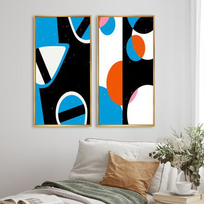 «Retro Abstract Minimal Colorful Geometrics XIII», ensemble de 2 reproductions