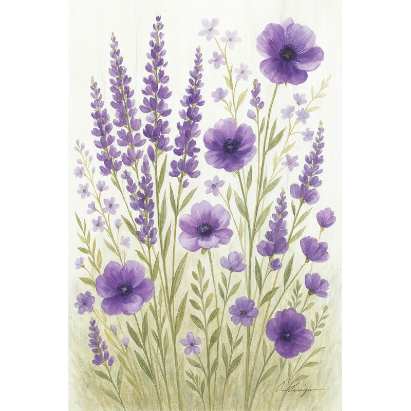 "Lavender Meadow Harmony", art mural sur toile tendue, H 40 po x l 30 po