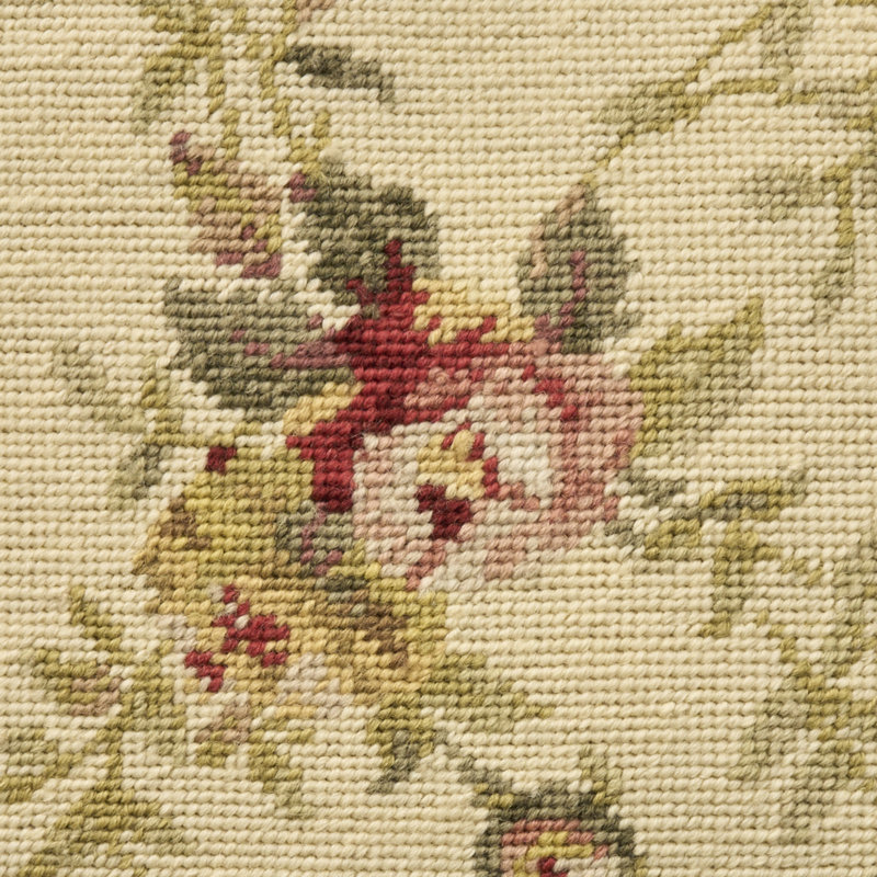 Mina Victory Vintage Pillow Floral Center Indoor Throw Pillow, Cream, Square 19", Rose