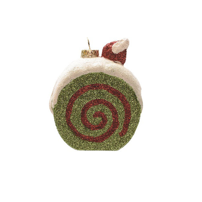 Ornement de Noël en forme de tranche de gâteau incassable vert 3,25 "