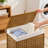 Home Laundry Hamper — Natural-Tone Woven Rattan Style (110L) | Lidded, Portable With Handles, Foldable Storage | Includes Two Removable Liner Bags-447928960