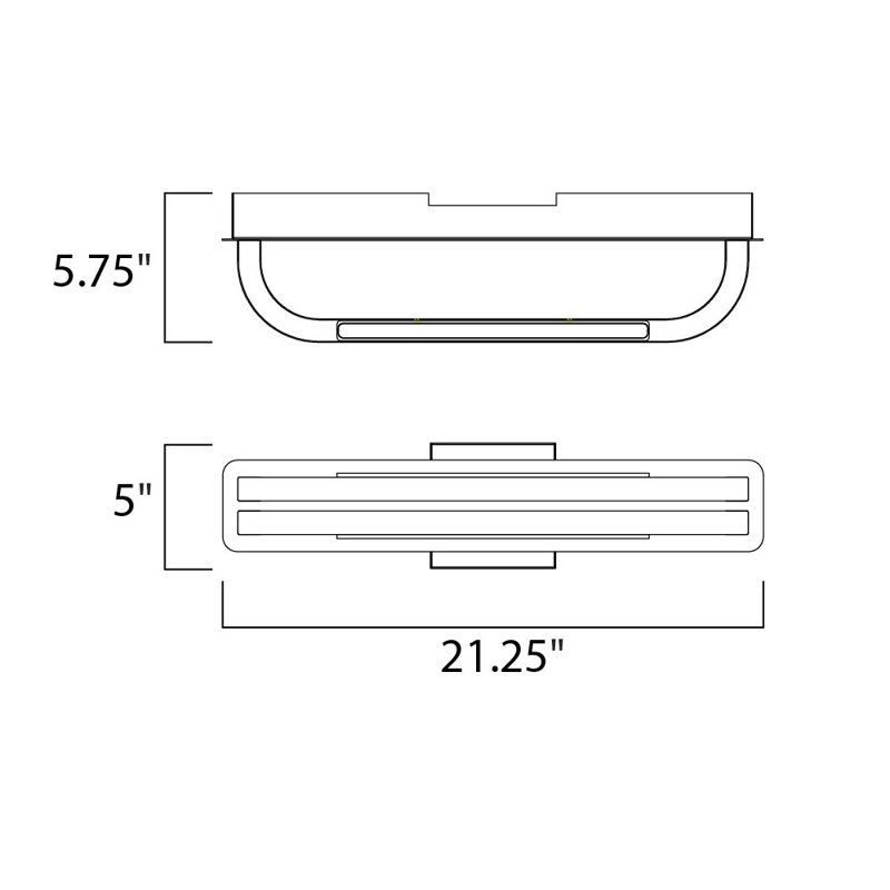 Petrie 2 - Light Dimmable LED Bath Bar, 5" H x 21.25" W