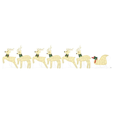 vidaXL LED Reindeers Fabric