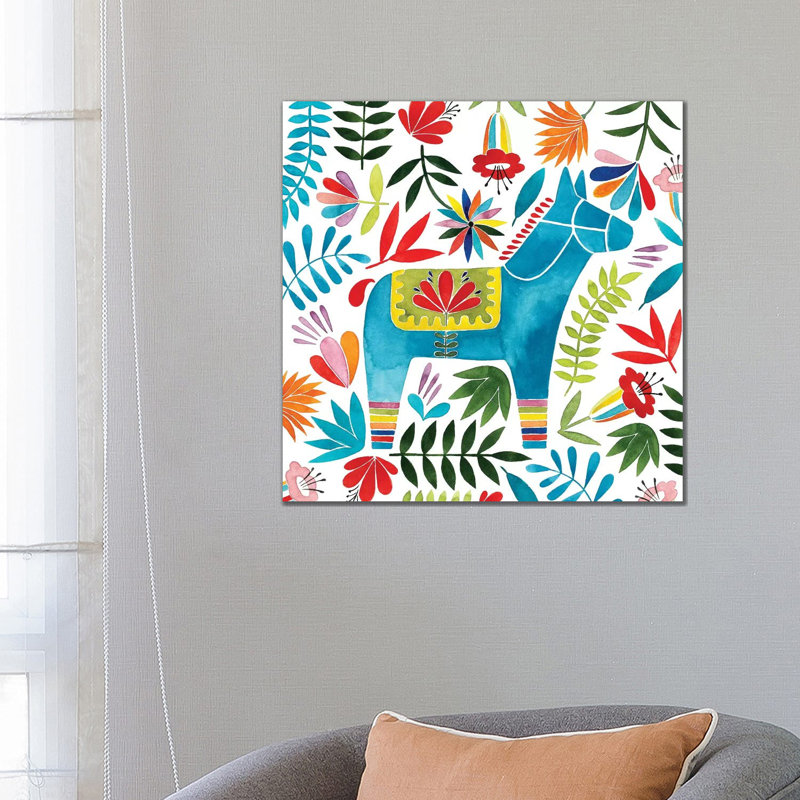 Festive Otomi I by Grace Popp - Wrapped Canvas Print, 66.04 cm H x 66.04 cm W x 1.91 cm D