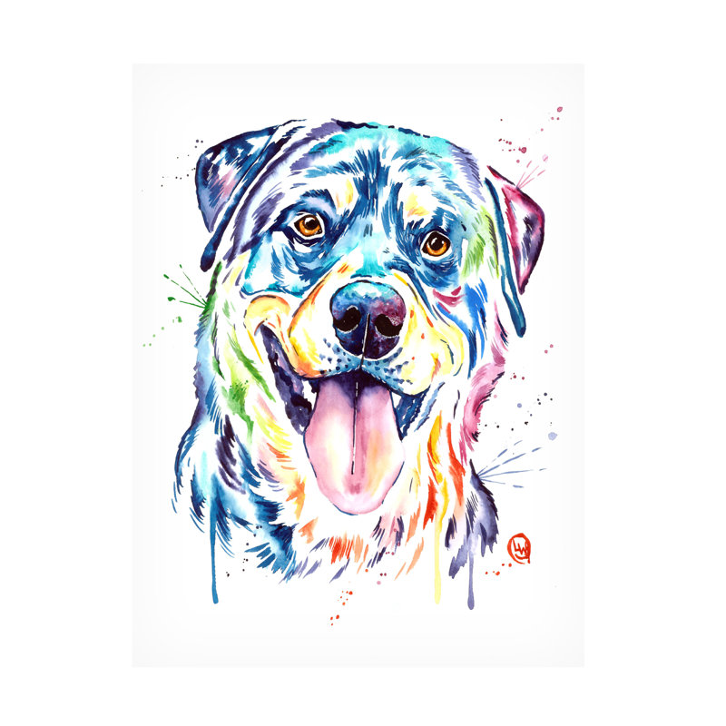 Lisa Whitehouse, art sur toile Rottweiler, H 19 po x l 14 po