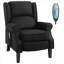  Fauteuil inclinable de massage à jets de 31 pouces avec siège à oreilles rétro noir de jais pour salon