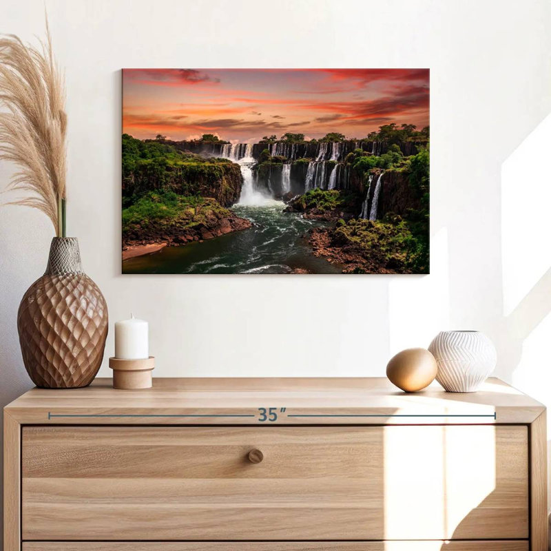 Alvord Iguazu Falls au coucher du soleil, H 16 po x l 24 po