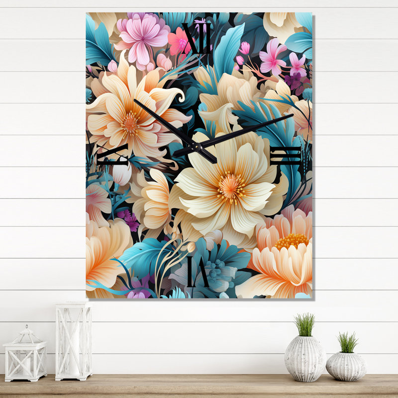 Janiqua - Horloge murale florale, Grand
