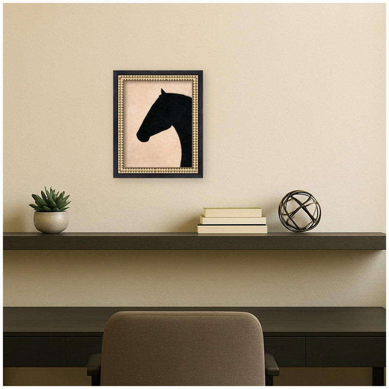 «Black Horse Silhouette» par Laura Moss, reproduction d'art sur toile encadrée