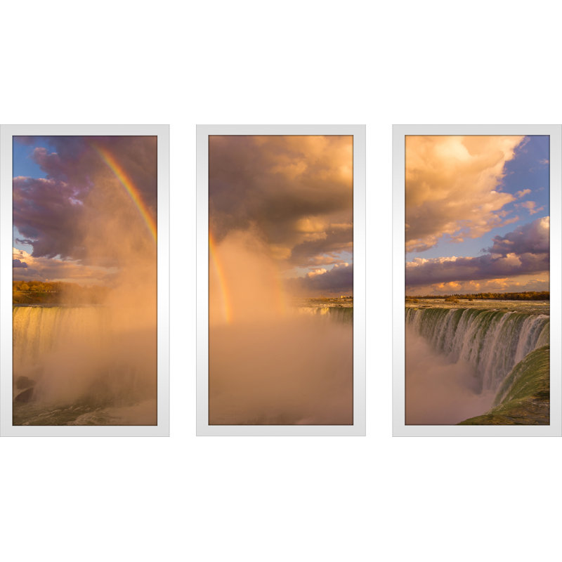 « niagara chute », ensemble de 3 reproductions de photos encadrées, H 25,5 po x l 40,5 po x P 1 po