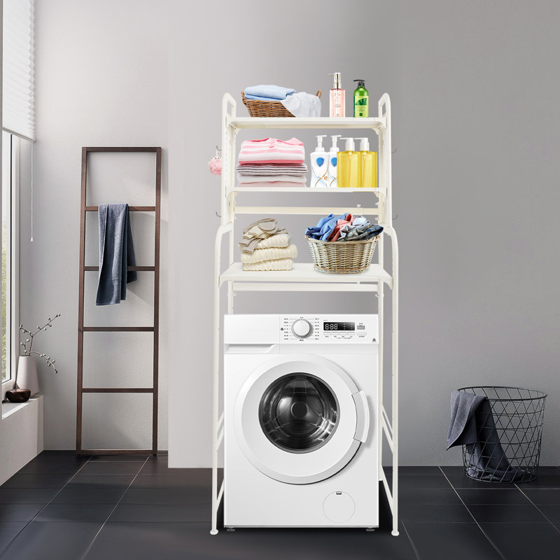 Over The Washer & Dryer Storage Shelf, Laundry Room Organization Shelves, White