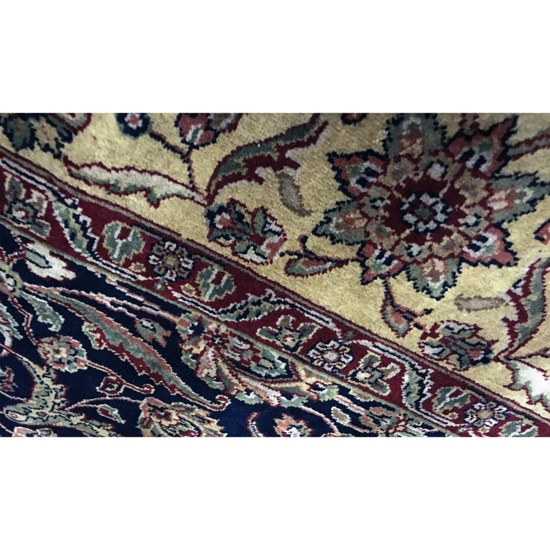 Marquis Wool Oriental Area Rug in Navy/Beige