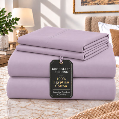 100% Egyptian Cotton 1000 Thread Count  King 4-Piece Sheet Set, Lavender