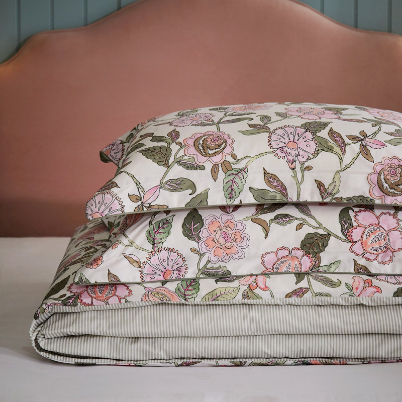 Juliette Cotton Duvet Cover Set, Super King Duvet Cover + 2 Pillowcases
