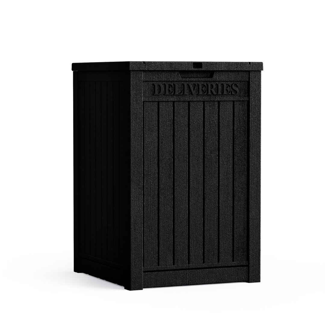 Package Delivery Box, Large Lockable Storage Box, Double-Wall Resin Outdoor Package Delivery And Waterproof Deck Box For Porch, Patios Emperic Design Mailbox 