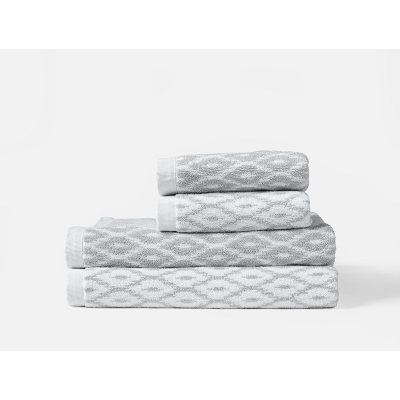 Stinson Organic Minimalist Bath Set/4 BT, HT Alpine White/Pacific Blue, Alpine White/Seal