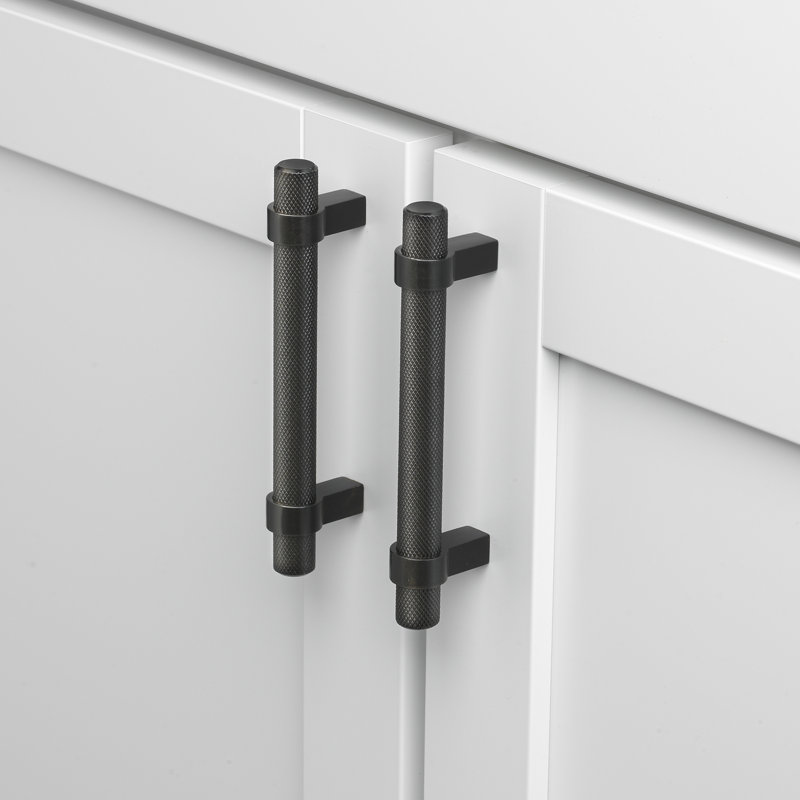 Poignée barre en acier massif GlideRite de Pinnacle Collection, Noir mat, 5.0625"