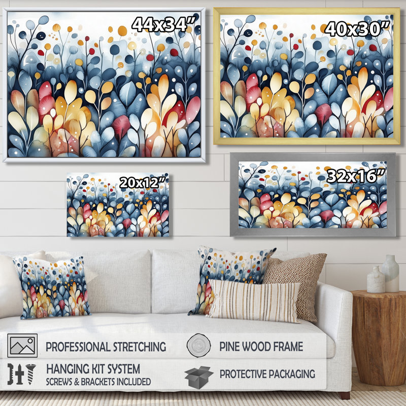 «Abstract Botanical Fern Rainbow I - Abstract Botanicals», reproduction sur toile, H 24 po x l 32 po, Noir
