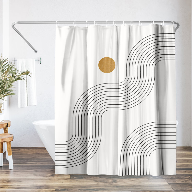 Rideau de douche abstrait géométrique Boho par Tetyana Karankovska, Orange bohème 3
