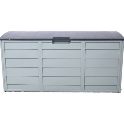 75 Gallon Resin Deck Box - Strong And Outdoor Storage With Wheels For Garden Tools, Pool All Weather Backyard Shed Patio Furniture, Tools