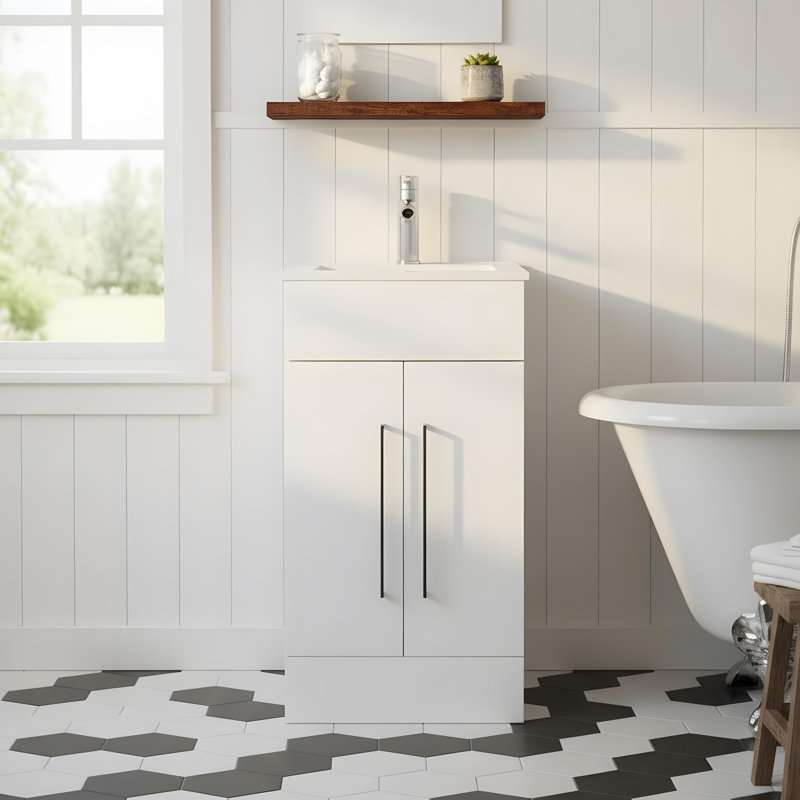 Meuble-lavabo moderne autoportant avec lavabo