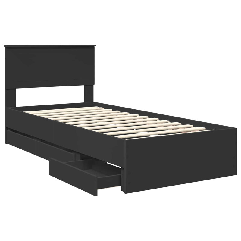 Bed, Black, Single (3')