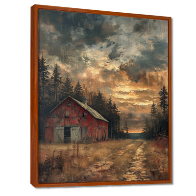 Grey Red Autumn Timeless Treasure Barn I - Barn Wall Decor