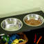 Armoire de rangement pour nourriture magnétique pour chien et station d'alimentation pour chien, noir