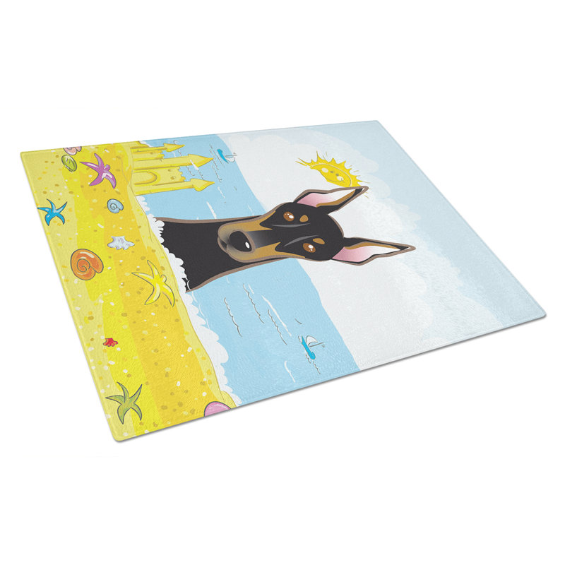 Planche à découper en verre trempé d’été caroline, Doberman