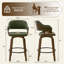 Tabouret de bar pivotant à hauteur de comptoir Mid-Century de 26 po avec siège en similicuir capitonné et structure en bois cintré Dowden-252829409-252829415