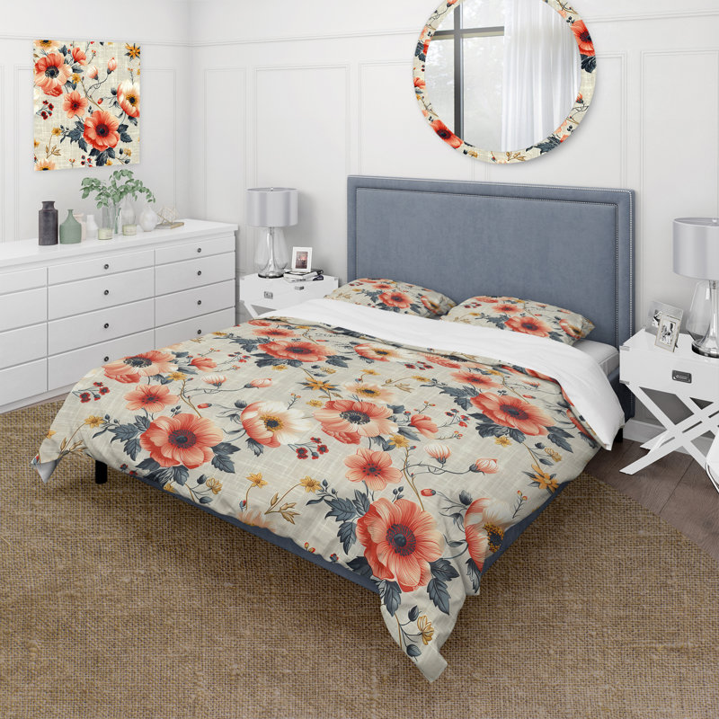 Ensemble de housse de couette Traditional, Housse de couette pour grand lit et 2 taies décor