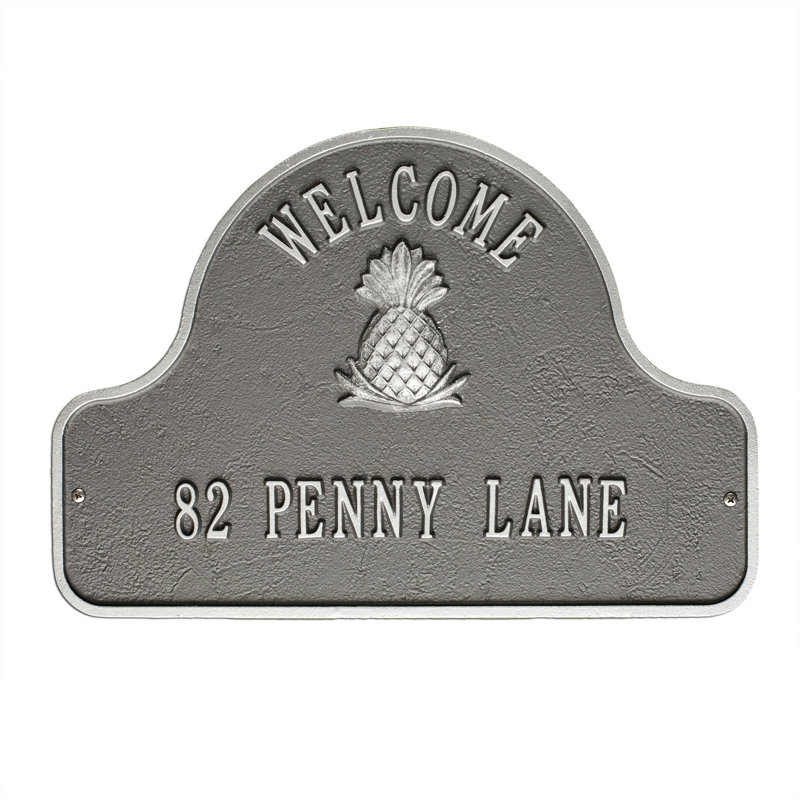 2-Line Wall Address Plaque, Pewter / Silver, Yes
