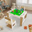 Ensemble de table de jeu et 2 chaises en bois pour enfants avec 7 compartiments de rangement