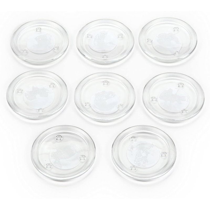 Ensemble de 8 plaques de pilier en verre transparent Hosley - 4 pouces de diamètre. Cadeau idéal pour les mariages, les fêtes, le spa, la bougie pilier, le jardin de bougies votives. Ou comme une pédale