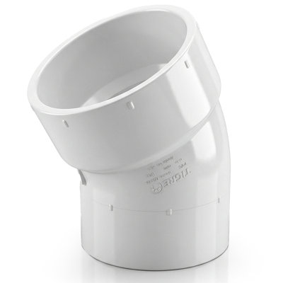 3" White PVC DWV 1/16 Bend 22.5° Street Elbow, Hub x Spigot Plumbing Fitting for Drain, Waste & Vent System, (20 Pack)
