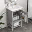 Meuble-lavabo de salle de bain avec lavabo, portes à fermeture douce, support de rangement et tablette ouverte pour une organisation et un style améliorés