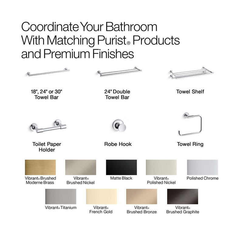 Purist® Recessed Wall SHelf, Matte Gold