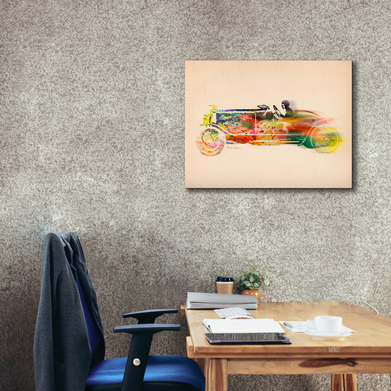 «Folsfagen Car 4» par Mark Ashkenazi, art mural sur toile, H 26 po x l 34 po x P 1,5 po