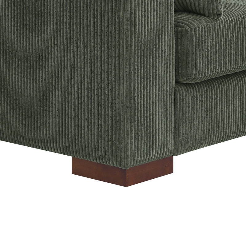 Alcantara 89.5'' Upholstered Sofa, Hunter Green Corduroy