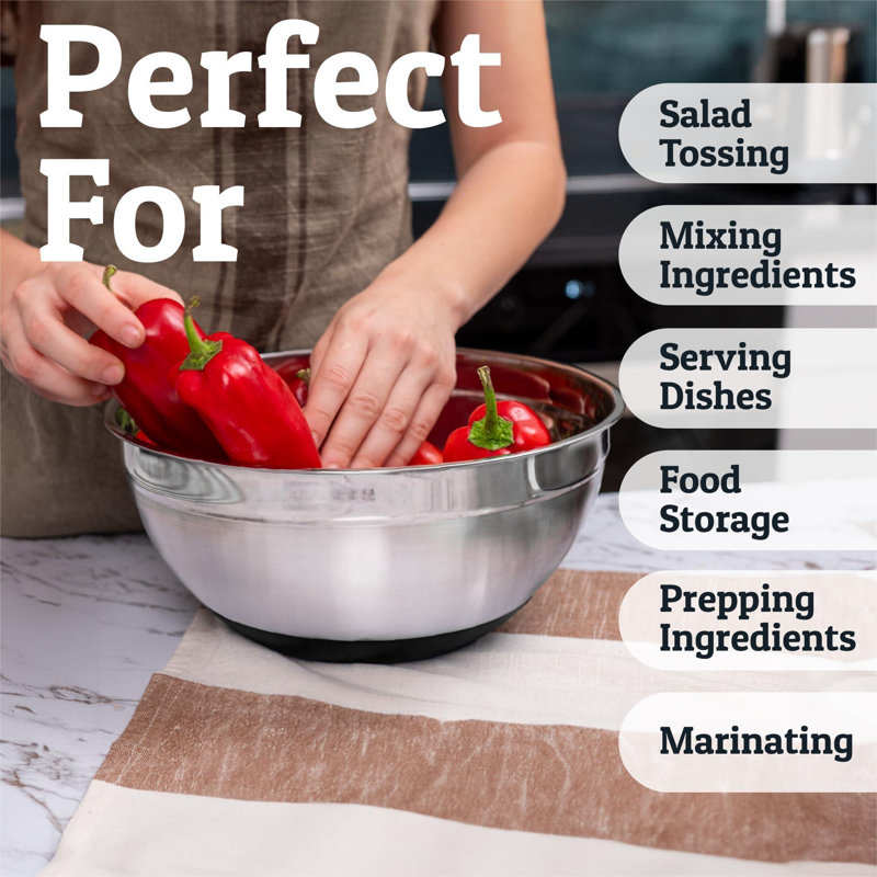 Black Stainless Steel Mixing Bowls Set with Lids and Graters