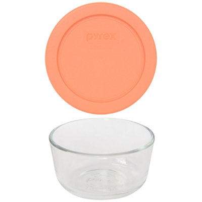 (1) bol en verre de 1 tasse Pyrex (1) et (1) couvercle en verre de 1 tasse 7202-PC