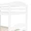 Lit simple superposé en forme de L avec lit gigogne en blanc. Fabrication en bois massif. Polyvalent pour les espaces de détente supplémentaires. 6 ans et plus. Pas de boîte à ressorts. Capacité de 300 lb gigogne blanche