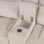 Causeuse en chenille gris clair avec console